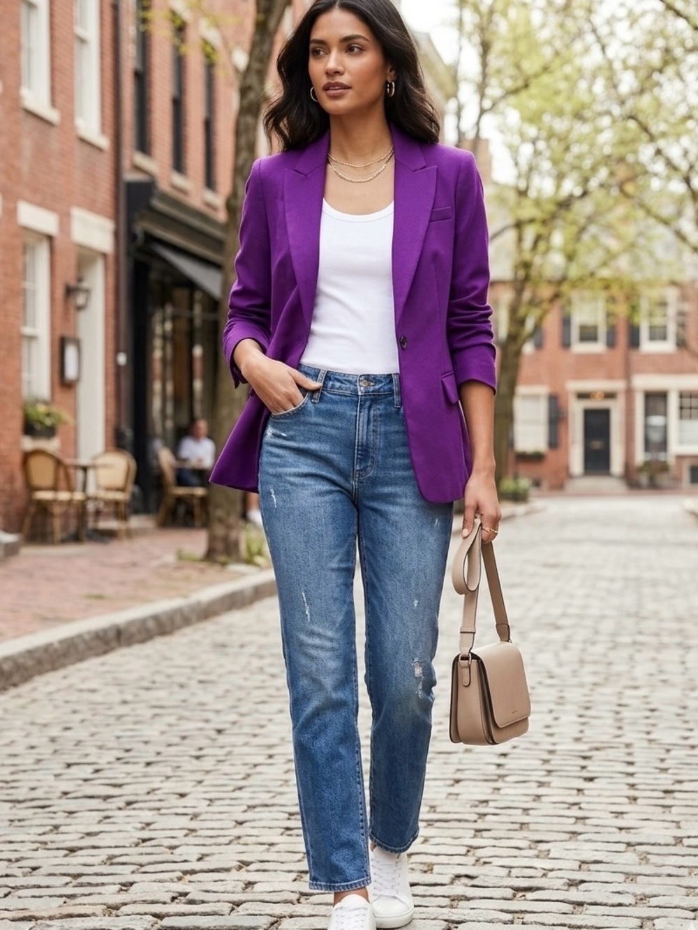 Vince Camuto Purple Tailored One Button Blazer Size 6